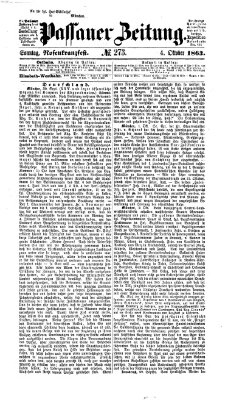 Passauer Zeitung Sonntag 4. Oktober 1863