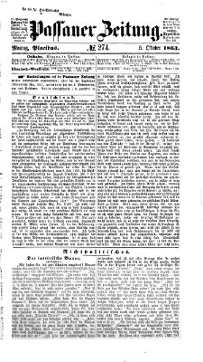 Passauer Zeitung Montag 5. Oktober 1863