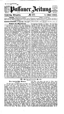 Passauer Zeitung Donnerstag 8. Oktober 1863