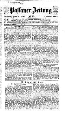 Passauer Zeitung Donnerstag 5. November 1863