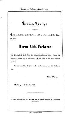 Passauer Zeitung Dienstag 10. November 1863