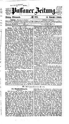 Passauer Zeitung Montag 16. November 1863