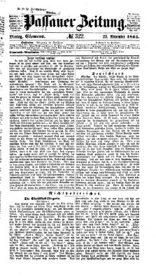 Passauer Zeitung Montag 23. November 1863