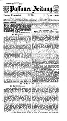 Passauer Zeitung Dienstag 22. Dezember 1863