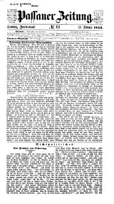 Passauer Zeitung Samstag 13. Februar 1864