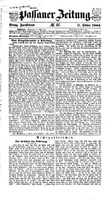 Passauer Zeitung Montag 15. Februar 1864