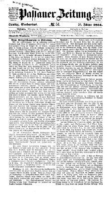 Passauer Zeitung Samstag 20. Februar 1864