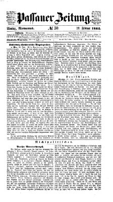 Passauer Zeitung Montag 29. Februar 1864