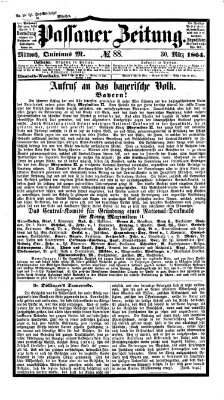 Passauer Zeitung Mittwoch 30. März 1864