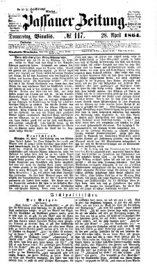 Passauer Zeitung Donnerstag 28. April 1864