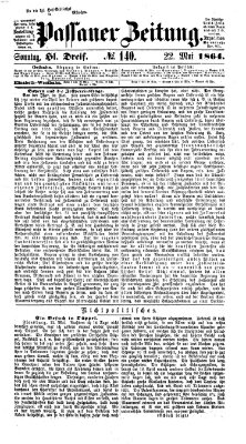 Passauer Zeitung Sonntag 22. Mai 1864