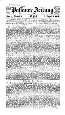 Passauer Zeitung Montag 1. August 1864