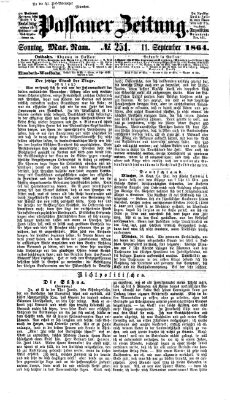 Passauer Zeitung Montag 12. September 1864