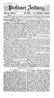 Passauer Zeitung Sonntag 18. September 1864