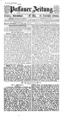 Passauer Zeitung Sonntag 25. September 1864