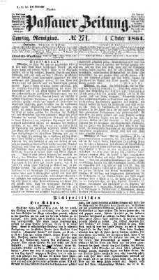 Passauer Zeitung Samstag 1. Oktober 1864