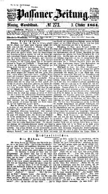 Passauer Zeitung Montag 3. Oktober 1864