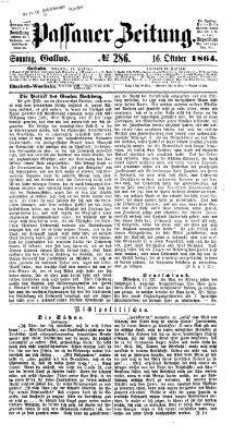 Passauer Zeitung Sonntag 16. Oktober 1864