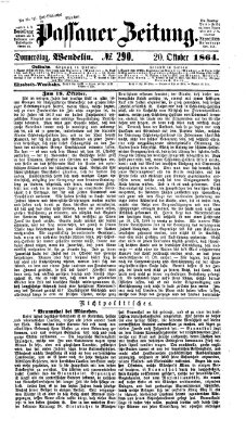 Passauer Zeitung Donnerstag 20. Oktober 1864