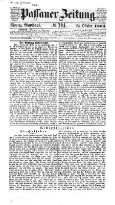 Passauer Zeitung Montag 24. Oktober 1864