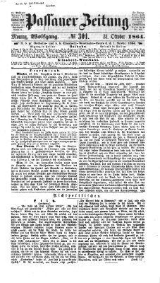 Passauer Zeitung Montag 31. Oktober 1864