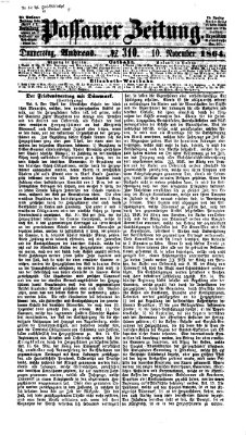 Passauer Zeitung Donnerstag 10. November 1864