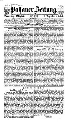 Passauer Zeitung Donnerstag 1. Dezember 1864