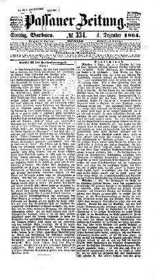 Passauer Zeitung Sonntag 4. Dezember 1864