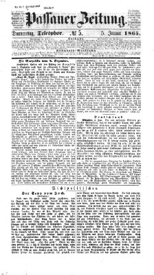 Passauer Zeitung Donnerstag 5. Januar 1865