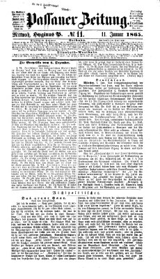 Passauer Zeitung Mittwoch 11. Januar 1865