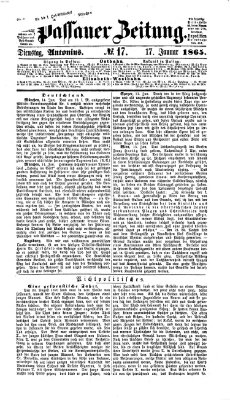 Passauer Zeitung Dienstag 17. Januar 1865