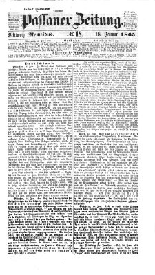 Passauer Zeitung Mittwoch 18. Januar 1865