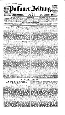 Passauer Zeitung Dienstag 24. Januar 1865