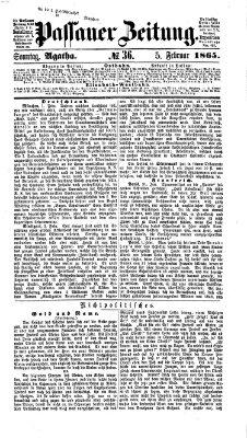 Passauer Zeitung Sonntag 5. Februar 1865