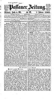 Passauer Zeitung Mittwoch 8. Februar 1865