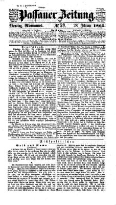 Passauer Zeitung Dienstag 28. Februar 1865