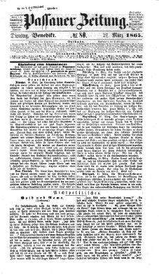 Passauer Zeitung Dienstag 21. März 1865