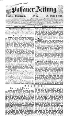 Passauer Zeitung Dienstag 28. März 1865