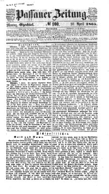 Passauer Zeitung Montag 10. April 1865