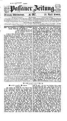 Passauer Zeitung Mittwoch 19. April 1865