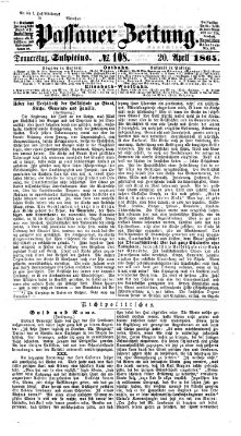 Passauer Zeitung Donnerstag 20. April 1865