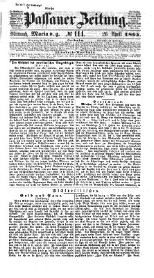 Passauer Zeitung Mittwoch 26. April 1865