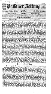 Passauer Zeitung Dienstag 16. Mai 1865