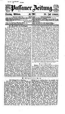 Passauer Zeitung Sonntag 30. Juli 1865