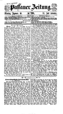 Passauer Zeitung Montag 31. Juli 1865