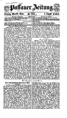 Passauer Zeitung Sonntag 6. August 1865