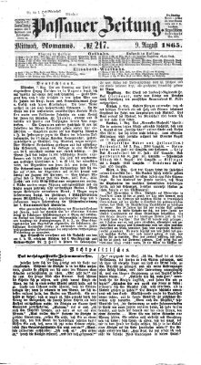 Passauer Zeitung Mittwoch 9. August 1865