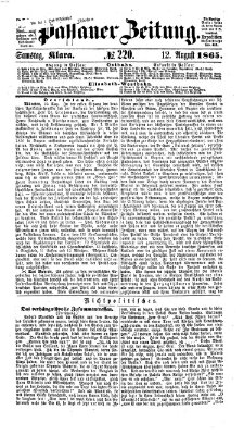 Passauer Zeitung Samstag 12. August 1865