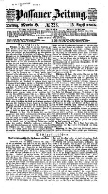 Passauer Zeitung Dienstag 15. August 1865