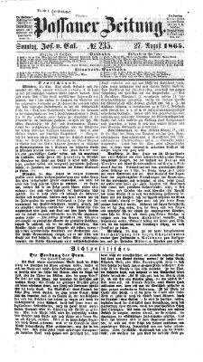 Passauer Zeitung Sonntag 27. August 1865